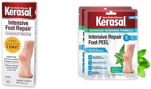 Kerasal Reparación intensiva de pies ungüento curativo de la piel para talones agrietados y pies secos reparación intensiva de 1 onza para pies