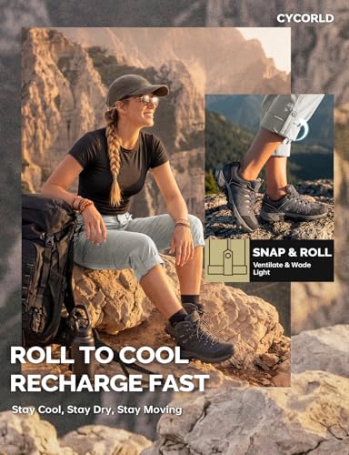Image of Cycorld Women's-Hiking-Pants-Convertible Quick-Dry-Stretch-Lightweight Zip-Off Outdoor Pants with 5 Deep Pockets