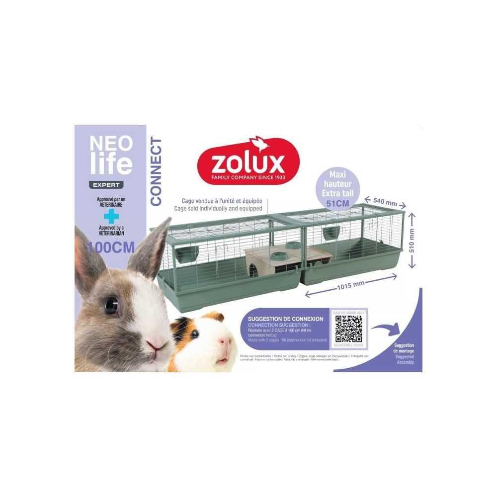 Jaula para roedores - Zolux - N�olife Connect - Para conejos y cobayas - 101,5 x 54 x 51 cm - Verde