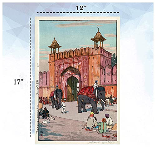 Image of Tallenge - Yoshida Hiroshi - Vintage Japanese Prints of India - Small Poster (Paper; 12 x 17 Inches, Multicolour) Set of 10