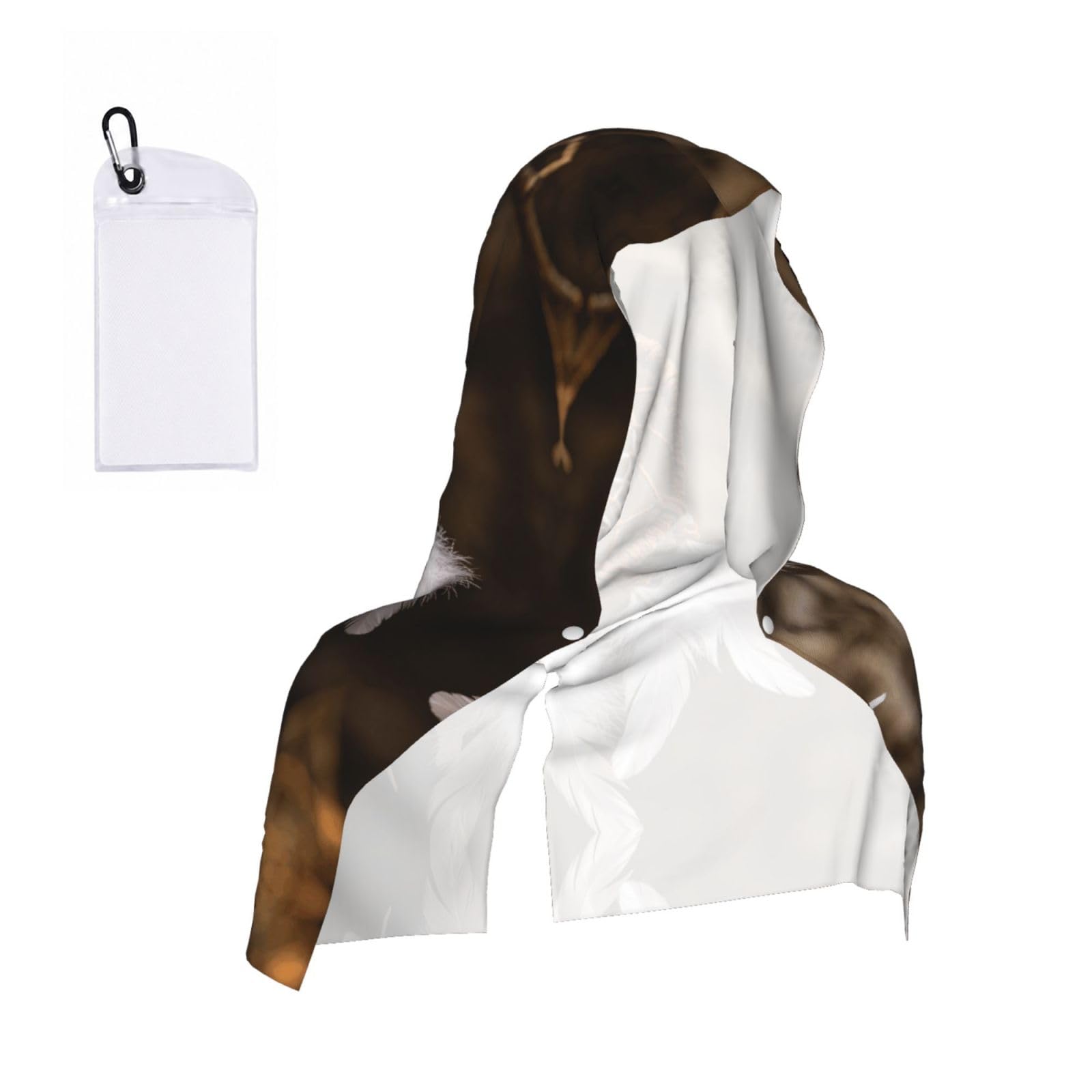 CNTDBU Dreamcatcher Feather Art Cooling Towel Hooded-Instant Chill Neck Cover for Sports, UV Cooling Rag for Running Gym