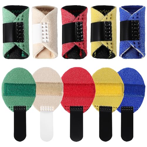 ifundom 10pcs Finger Stabilizers Finger Supporting Braces for Injury Recovery Soft Comfortable Splints Yellow Red Tone