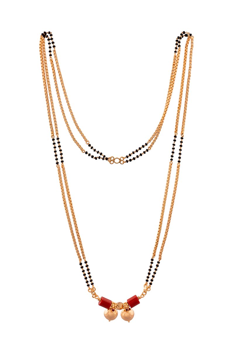 Radhas Creations Traditional Mangalsutra with Black Beads and 2 Red beads 30 inch Length One Gram Gold Plated For Women and Girls (B0775ZHTR9) Amazon Price History, Amazon Price Tracker