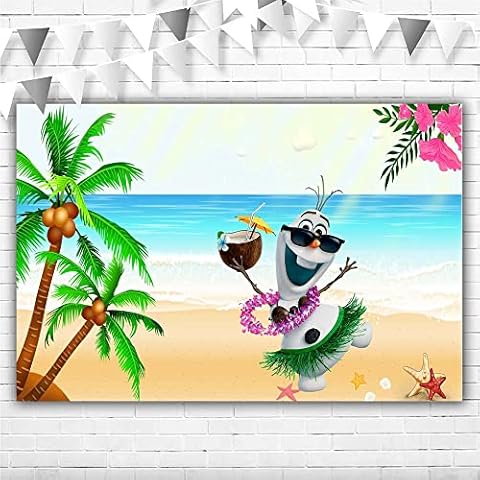 SIMILAR Olaf Summer Backdrop for Birthday Party 5x3 Hawaii Beach Background Laua Flower Olaf Happy Birthday Banner for Kids Party Supplies Vinyl Aloha Olaf Theme Backdrops Cover