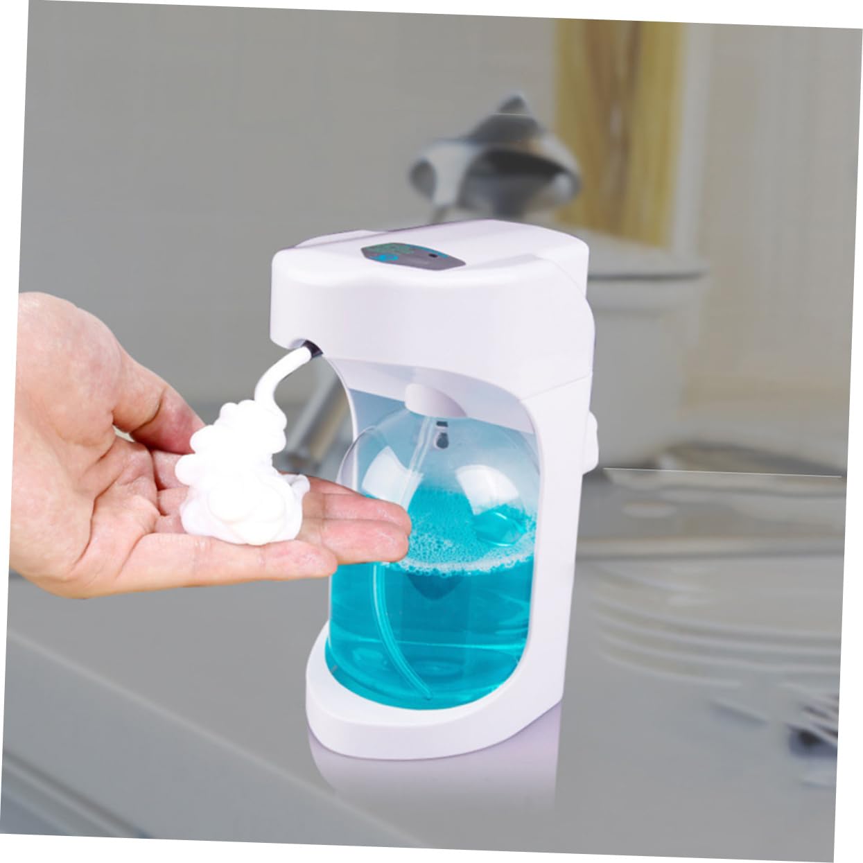 Dispensador De Jabón con Sensor Espuma Baño Encimera Simple Líquido Bomba Sin Contacto Ducha Inoxidable Montado Automático Montar Dispensador De Jabón Sin Toque