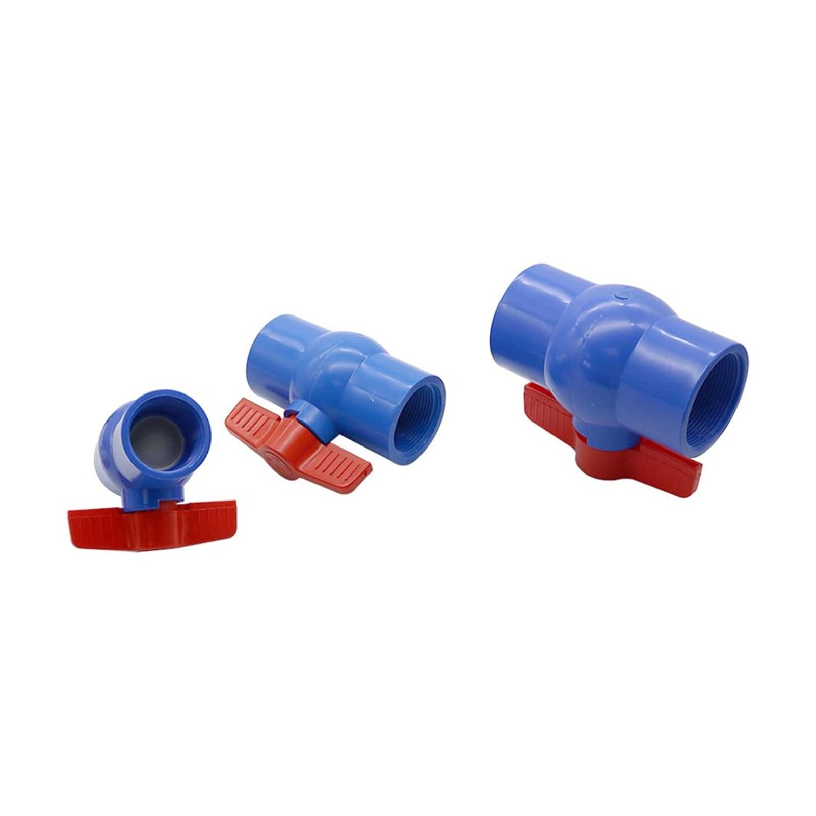 Junta de manguera de jardín Hembra azul roscada CLORURO DE POLIVINILO Válvula de bola 1/2 "~ 2" Jardín roscado Conexión de manguera de riego Conector de manguera de agua Adaptador de acuario