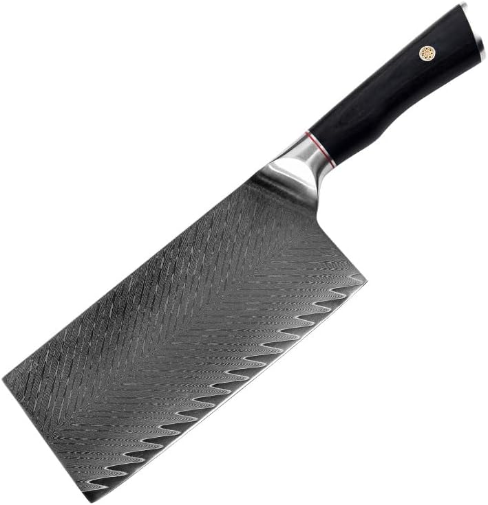 Meat Cleaver,Cleaver Knife 7 Inch Chinese Chef Knife Wood Handle 67 Layer Damascus 10Cr15MoV Steel Core Blade Sharp Cleaver Slicing Kitchen Knives Cooking Tools (Color : Slicing Knife-B, Size : 7 in
