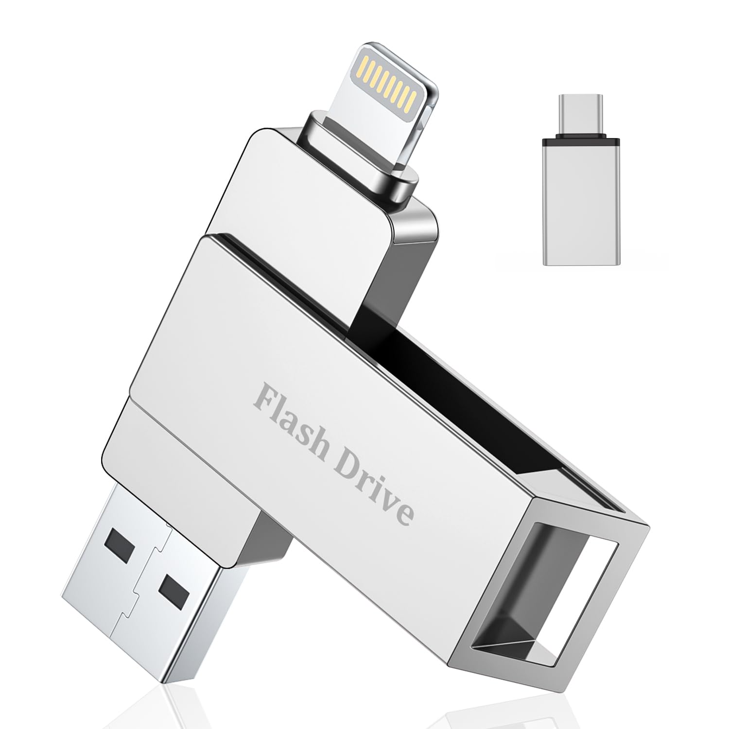 MFi Cle USB 256 Go pour iPhone, Clé USB C, Lightning,Stockage Réel | 3 en 1 Clef USB pour iPhone,iPad,Android OTG Telephone,Mac,PC,Stockage Externe Flash Drive Transfert Photos,Vidéos,Données