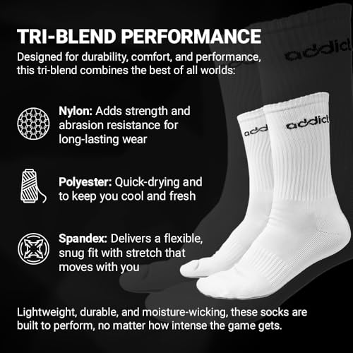 Addict Pickleball Court Comfort+ Crew Socks - Athletic Crew Socks - Unisex3