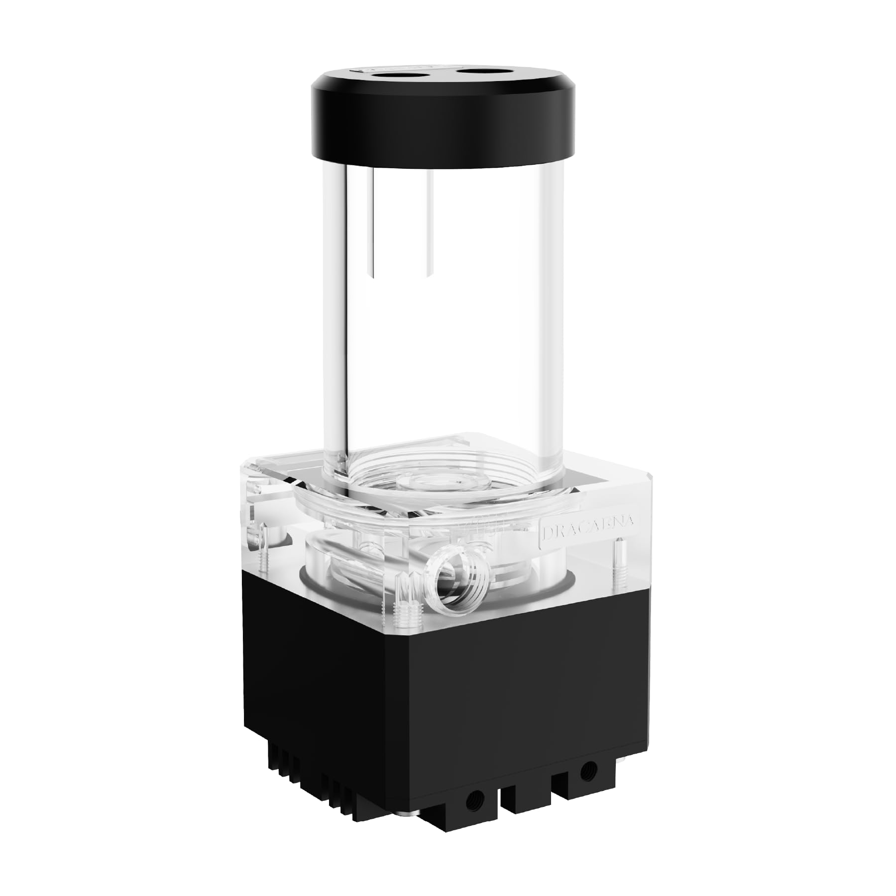 dracaena.io High Flow 650L/H PC Water Pump Combo with Colorful LED and 250ml 200mm (7.8in) Reservoir – 12W, 0.7A, 65mm x 65mm x 265mm (2.6 x 2.6 x