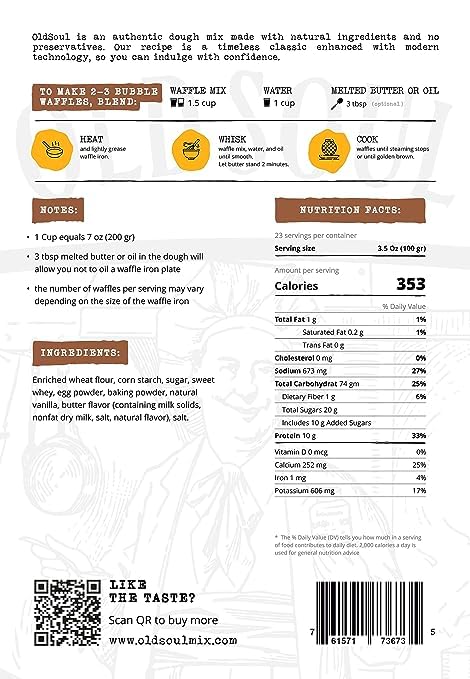 Miniatura 3 de OldSoul - Mezcla para hornear  Mezcla de masa  Sin nueces  Sin soja (vainilla, 5 libras)