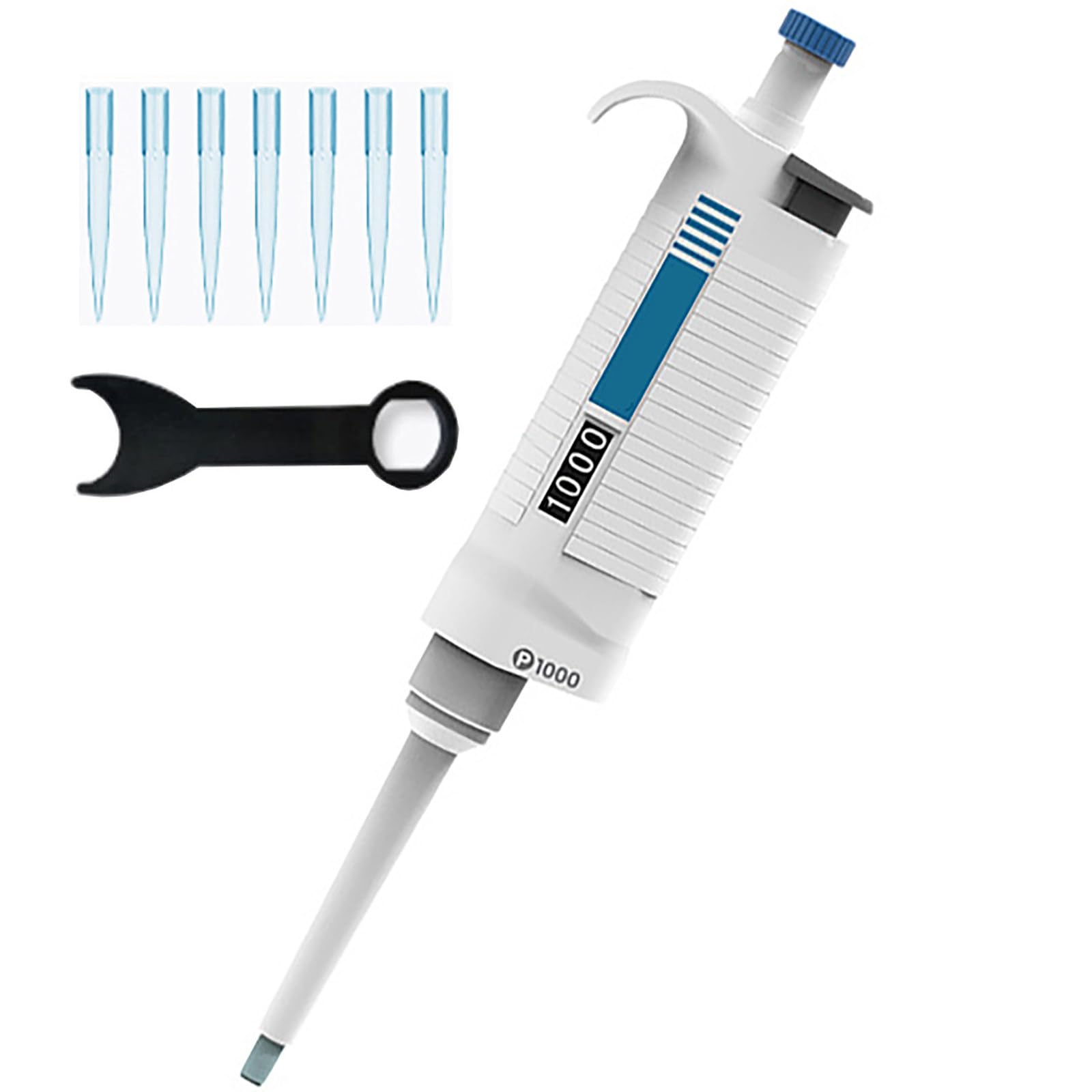 Pipetta da Laboratorio da 0.1 μl-10 ml, Pipetta Monocanale A Micro Volume, Alta Precisione/Volume Regolabile, con Puntali per Pipetta, per Trasferimento di Liquidi in Laboratorio,100~1000μl
