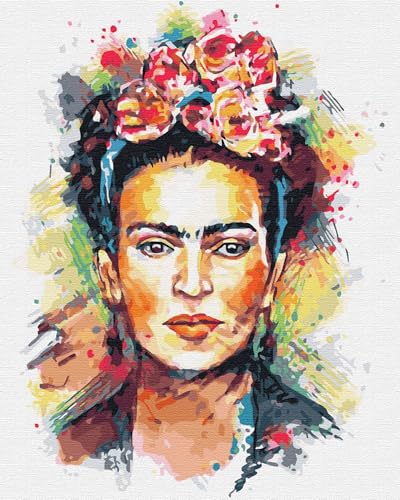 Artnapi Pintura por números adultos sin marco | DIY pintado a mano | Frida Kahlo decoupage | Kit para principiantes y adultos | Set incluye pinturas acrílicas y pinceles | lienzo de 40 x 50 cm