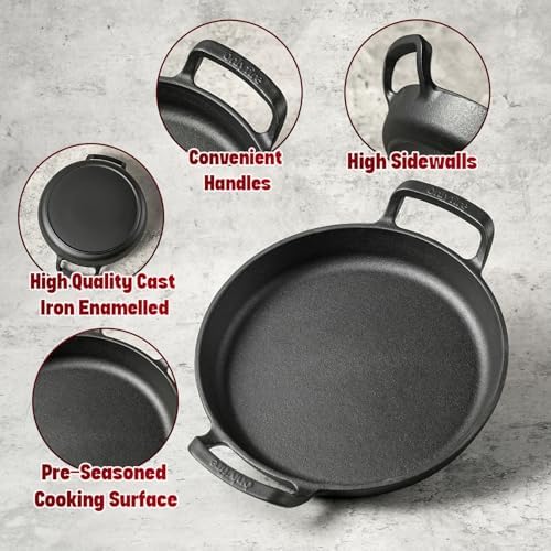 onlyfire Pre-Seasoned Cast Iron Skillet, Round Frying Pan with Nonstick Grill Surface and Dual Handles, 10 Inch Cast Iron Pan - Compatible With All Stovetops - Oven Safe & Rust Resistant - Thumbnail 4