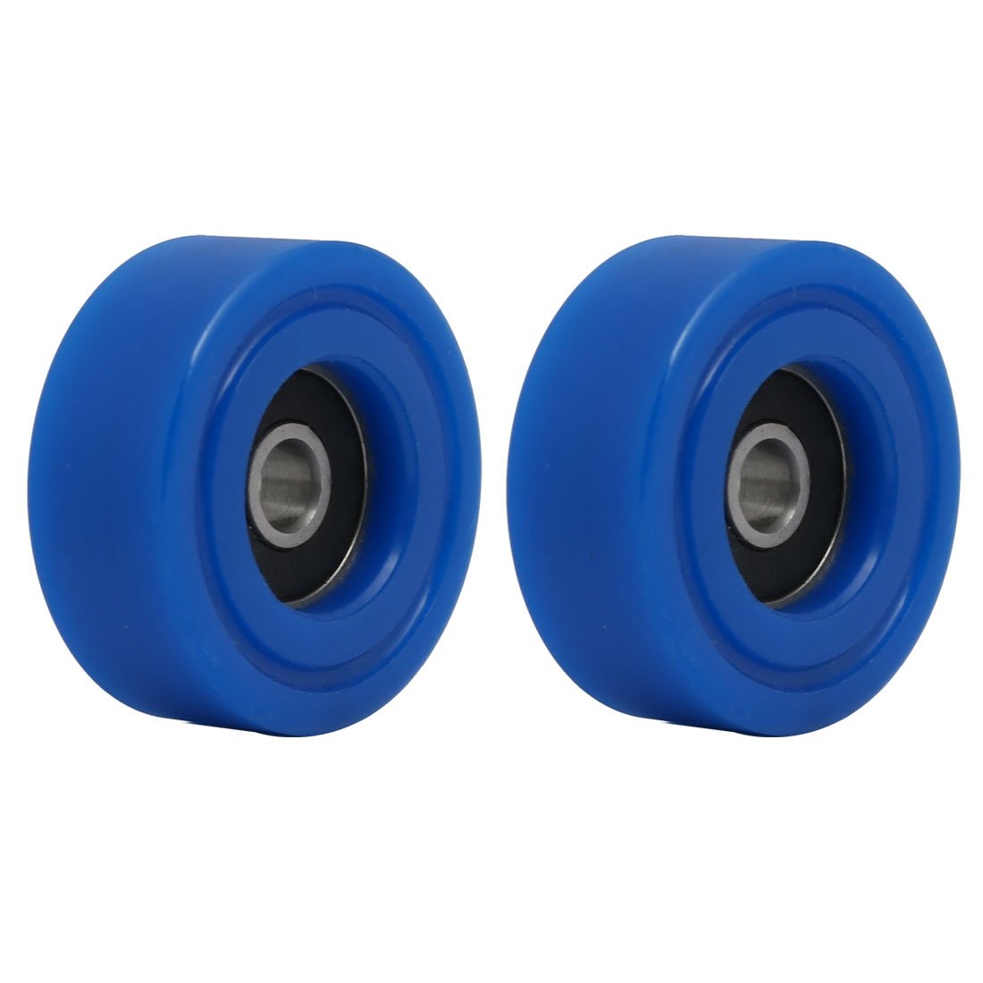 Aexit 6mmx35mmx14mm PU62635-14 Material handling Roller Bearing Pulley Sliding Converyor Wheel Blue 2pcs Model:33as108qo209