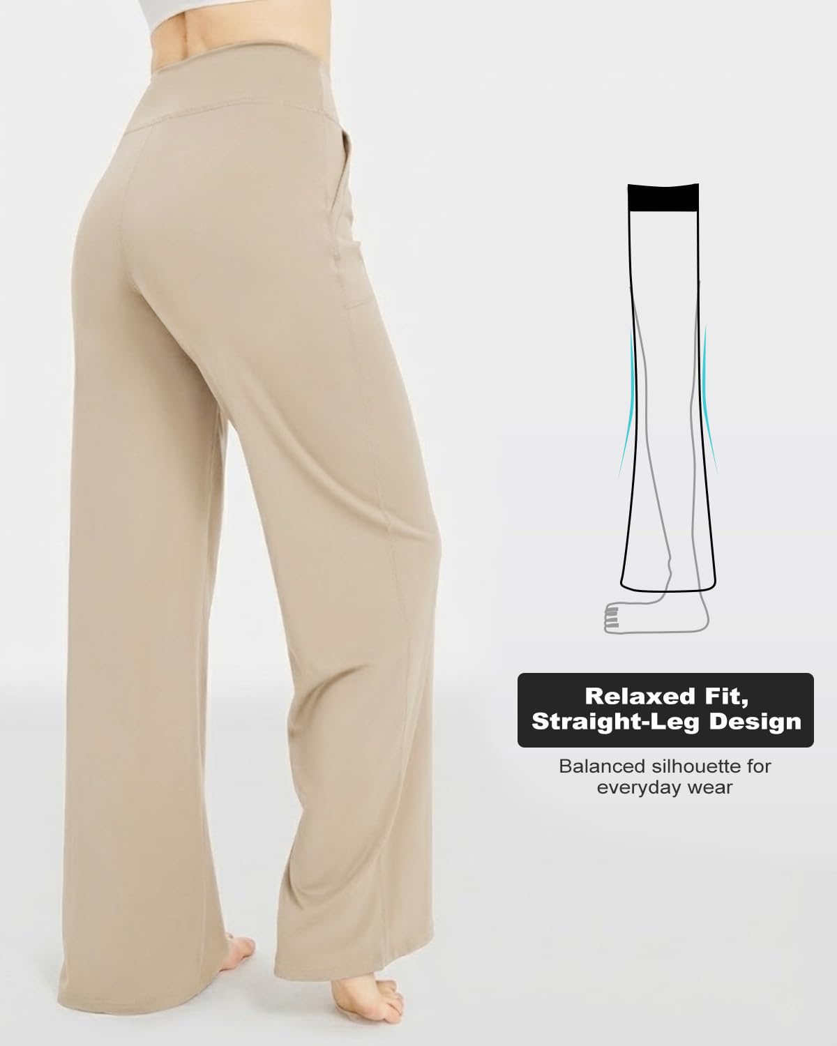 Zylioo Leggings à jambe longue pour femme / Extra longue, Leggings opaques à coupe bootcut Taille grande / Extra grande, Pantalon de fitness Bootleg Jazzpants, L taille tall