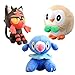 ZlZYBL 3 PCS Anime Popplio Popplio Rowlet Peluche Jouet 7ème génération Sun et Moon Starter Pikachu Série Souffle Soft Farcé Animal Cadeau X'mas