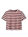 SweatyRocks Women's Short Sleeve Striped Crop T-Shirt Casual Tee Tops (Small, Red#)