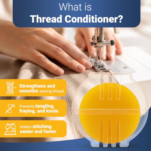 Image of Thread Wax and Thread Conditioner - for Sewing and Gloss Threads Waxer. Magic Conditioner for Hand Sewing Embroidery. Hand Quilting Supplies to Strengthen and Reduce Knots