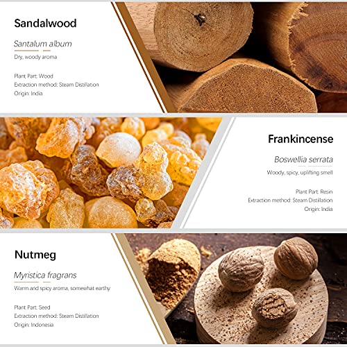 Essential Oils Set, ESSLUX Men Scents Collection with Sandalwood, Patchouli, Cedarwood, Cypress, Frankincense, Nutmeg Essential Oils for Diffuser, Massage, Home Fragrance, Soap & Candles Making