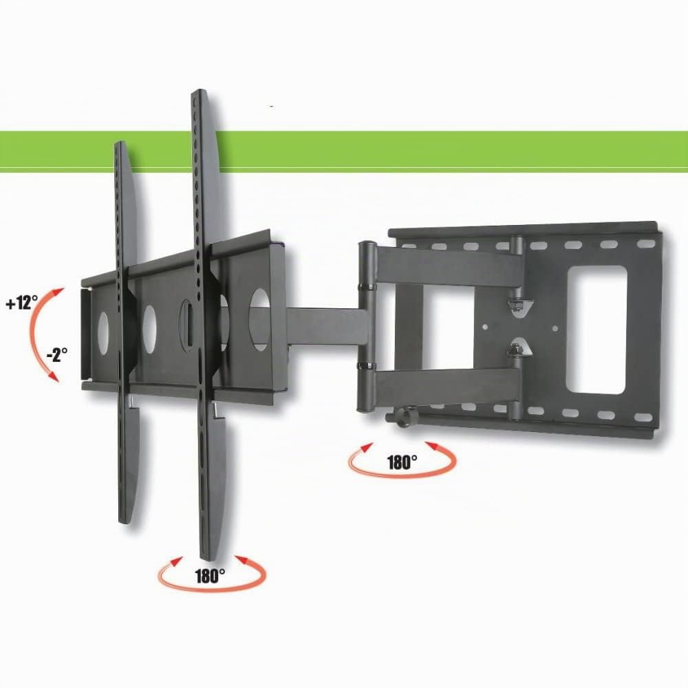 Techly 027620 Supporto a Muro per TV LED LCD 32-65'' Estensibile Slim Full-Motion Nero