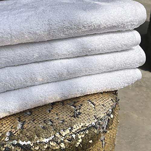 London Linens Co. Lot de 4 serviettes de toilette de luxe en flanelle blanche ≥ 500 gm² Serviettes très absorbantes et douces au toucher Idéales pour la...