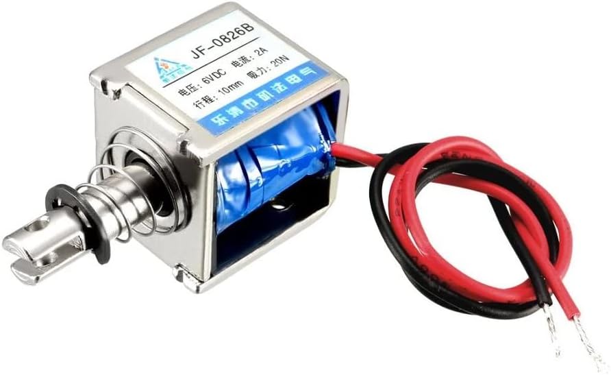 JF-0826B DC 6V 20N 10mm Strole Push-Pull Type DC Solenoid Electromagnet Linear Motion