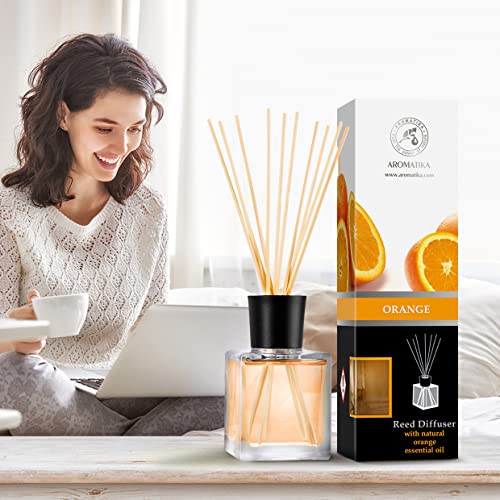 Orange Diffuser 6.8 Fl Oz - Fresh Room - Long Lasting Fragrance - Scented Reed Diffuser Orange - Diffuser Gift Set - Best For Aromatherapy - Home - Orange Essential Oil Diffuser #TOP3