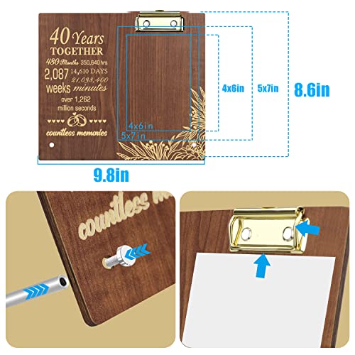 Malihome 10-50Th Year Wedding Anniversary Picture Frame Gifts For Anniversary Couple, Husband, Wife,Golden Anniversary,Marriage Gift Tabletop Photo Frame For 4 X 6 And 5 X 7 Inch Photo (40Th) #TOP3