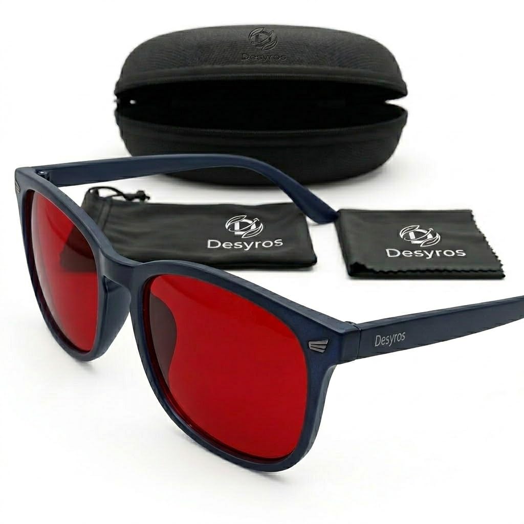 Gafas Rojas Bloqueo 99,9% Luz Azul y Verde | Lente Roja Intensa Uso Nocturno Protectora Luz Azul para Dormir | TR90 Ultra-Ligera Edición 2026 | Biohacking para el Descanso