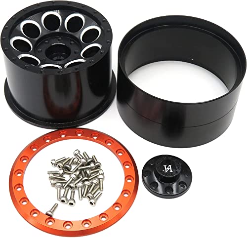 4Pcs Rc Crawler 2.2 Mud Slingers Tires Tyres Od 124Mm & Aluminum 2.2 Beadlock Wheels Rims #TOP2