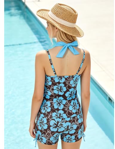 Image of Girls Tankini Swimsuit 2 Piece Halterneck Bathing Suit for Teens Size 7-16