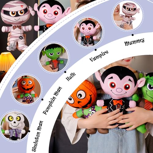 COSORO 30cm Halloween Plüschtier Kürbis,Plüsch Spielzeug Horror Gesicht,Weicher Kuscheltier Flauschiger Stofftier Kürbis Stoffpuppe Spielzeug Kinder Heimdekoration