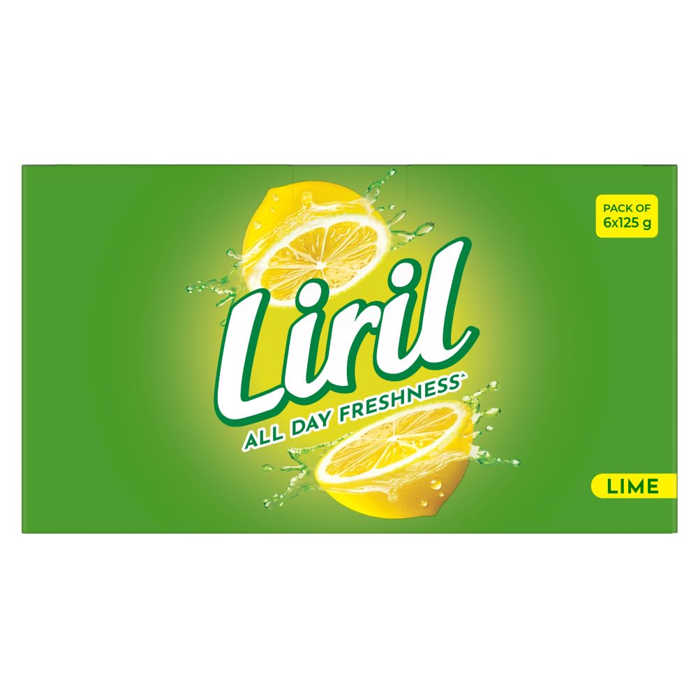 Liril Lime Bathing Bar | Feel the Citrus Burst of Freshness | Pack of 6 (6 x 125g)