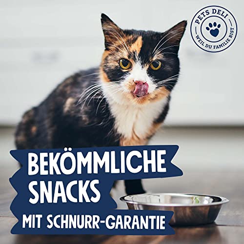 Pets Deli Multipack Cremesnack für Katzen mit Huhn, Thunfisch und Krill ohne Gluten und Zucker 8 x 90g