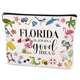 Papiailove Florida Makeup Bag Souvenirs Gifts for Women, Travel Cosmetic Bag, Waterproof Toiletry Organizer Zipper Pouch for Girls Travelers Florida Is Always A Good Idea