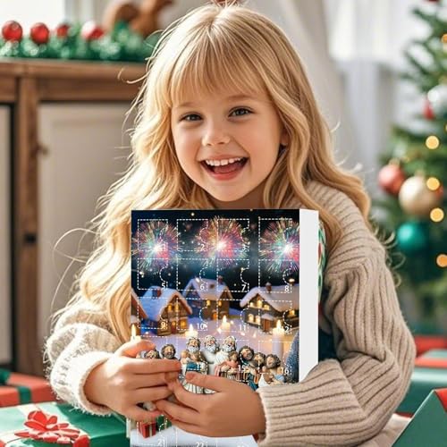 Calendrier de compte à rebours de Noël 2025 chrétien avec Jésus 2D