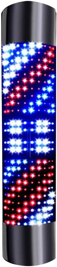 Barber Shop Pole Red White Blue Stripes Rotating LED Light Waterproof Save Energy Wall Lamp Salon Shop Sign