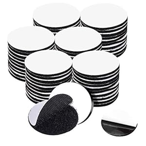 50 stuks zelfklevende stippen, Jatiler dubbelzijdige kleverige pads vlekken, diameter 5 cm ronde zware haak en lus stippen montagetape voor muren vloer deur kunststof metalen metalen – zwart