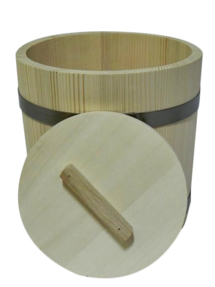 Wooden World - Cubo de Madera con 2 Tapas para fermentar repollo y pepinos Barril para repollo o Sauna – 5 litros