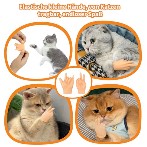Mini Hände 16 Stück Kleine Hände Set Mini Hände Fingerpuppen Interessant Mini Fingerpuppen Dauerhaft Kleine Sachen Mini Hande für Katzen,Haustier, Kinder, Spiele Party,Halloween