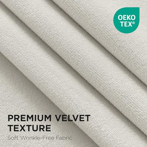Image of Joydeco White 100% Blackout Curtains 90 Inch 2 Panels, Luxury Thermal White Velvet Curtains for Bedroom Living Room, Soundproof Blackout Window Drapes, Grommet Top (52W x 90L)