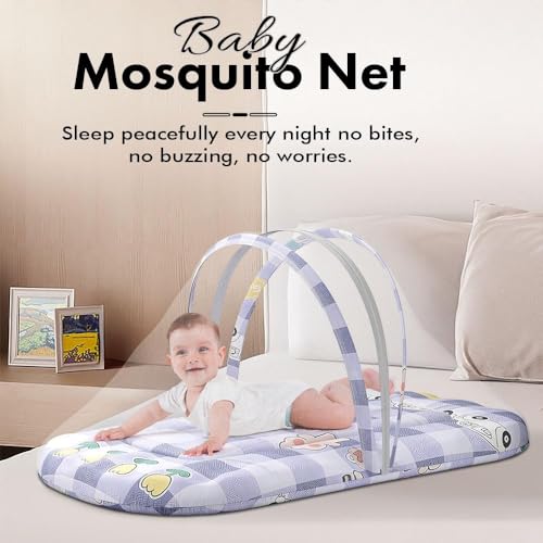 Image of StarAndDaisy 3 in 1 Baby Mosquito net /Nest for Sleeping - Mosquito net for Newborn Baby /Soft and Comfortable Bed, Washable Cotton Design for 0-12 Months Baby -Bunny Print