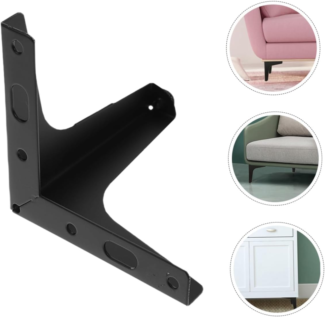 4pcs Triangle Metal Furniture Legs for Sofa and Coffee Table Sturdy Replacement Cabinet Feet Black for Dresser and Home Decor
