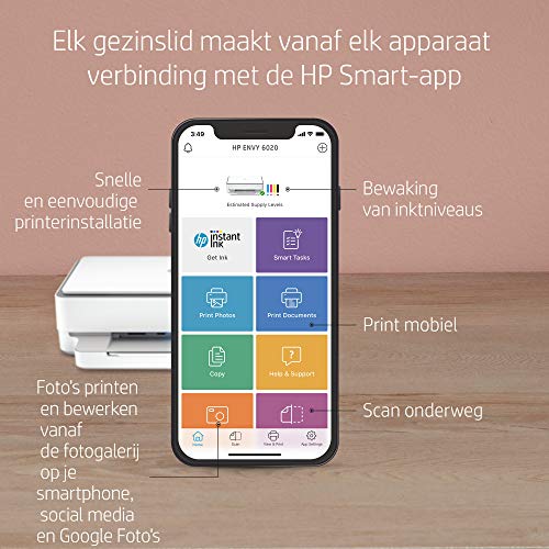 HP ENVY 6020 All-in-One, Draadloze Wifi kleuren inktjet printer voor thuis (Afdrukken, kopiëren, scannen) Inclusief 3… - Image 7