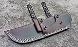 Ottoza Handmade Leather Knife Sheath Right Hand Bushcraft Knife Sheath - Hunting Knife Sheath - Survival Knife Sheath - Fixed Blade Knife Sheath Horizontal Carry Dark Brown TOP Grain Leather No:44