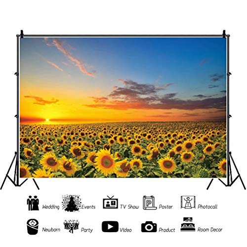 Fondo Fotográfico de Girasoles 5x3ft Vinilo miniatura 3
