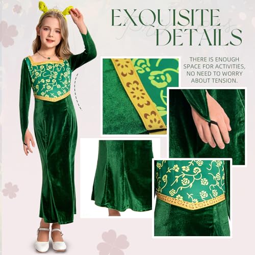 Disfraz Princesa Niñas Vestido Verde Manga Larga miniatura 4