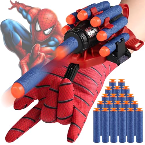 La mejor selección de Telaraña spiderman Top 5. 41 BUMOKO Launcher Glove,Cosplay Glove Launcher, Lanzador de Muñeca,Lanzador + 20Seis Balas de Ventosa, Excelente Regalo de Cumpleaños o Navidad