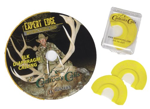 Hunters Specialties Carlton's Calls Expert Edge Diaphragm Combo Pack - Premium Flex Single Reed, Double Reed & 2.5 Reed Elk Diaphragm Calls with Instructional DVD